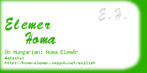 elemer homa business card